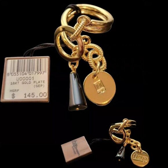 1AR SEASON UNOAERRO Sz 6/7 - 18k Gold Plated Italian Wedding Charm Wrap Ring NWT - Picture 4 of 6